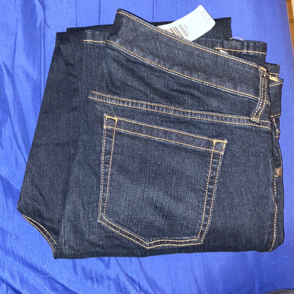 Torrid relaxed bootcut jeans dark wash regular inseam.